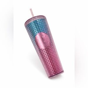 💖 Starbucks Studded Tumbler Ombre Pink Blue w/ Straw – Reusable Cold Cup 💖